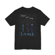 Load image into Gallery viewer, Black Year of the Snake Tee, Unisex Graphic T-Shirt, Astrology Apparel, Unique Birthday Gift, Casual Wear, Yearly Calendar Fashion
