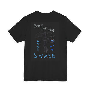 Black Year of the Snake Tee, Unisex Graphic T-Shirt, Astrology Apparel, Unique Birthday Gift, Casual Wear, Yearly Calendar Fashion