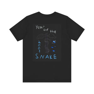 Black Year of the Snake Tee, Unisex Graphic T-Shirt, Astrology Apparel, Unique Birthday Gift, Casual Wear, Yearly Calendar Fashion